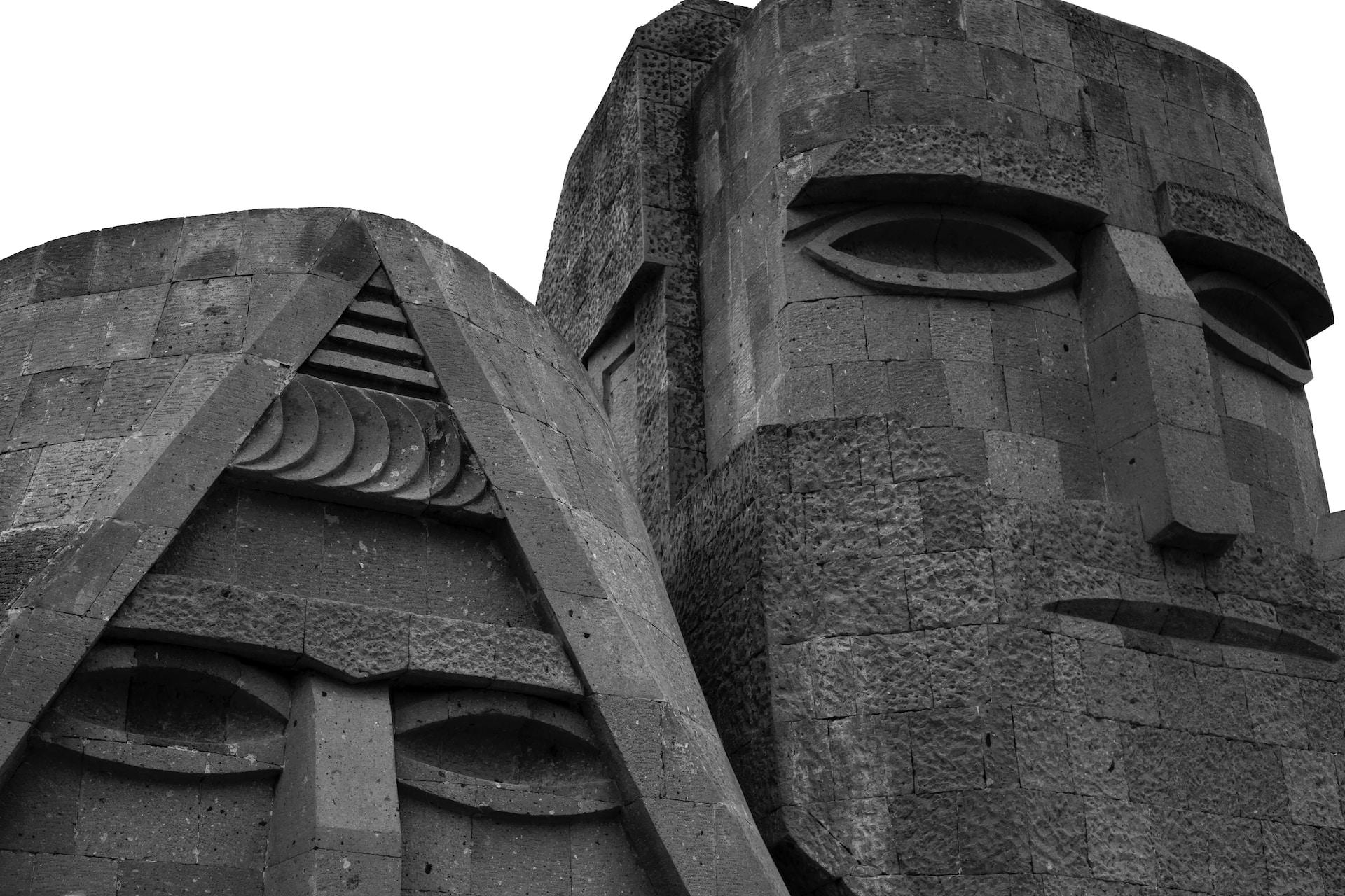 Historical statues in Armenia.