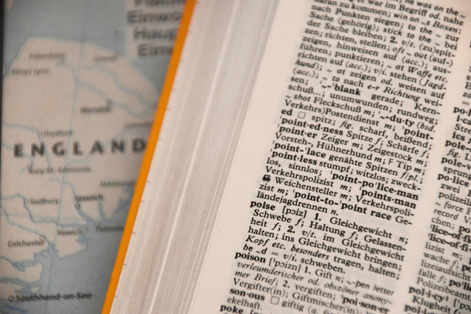 Snapshot of an English dictionary